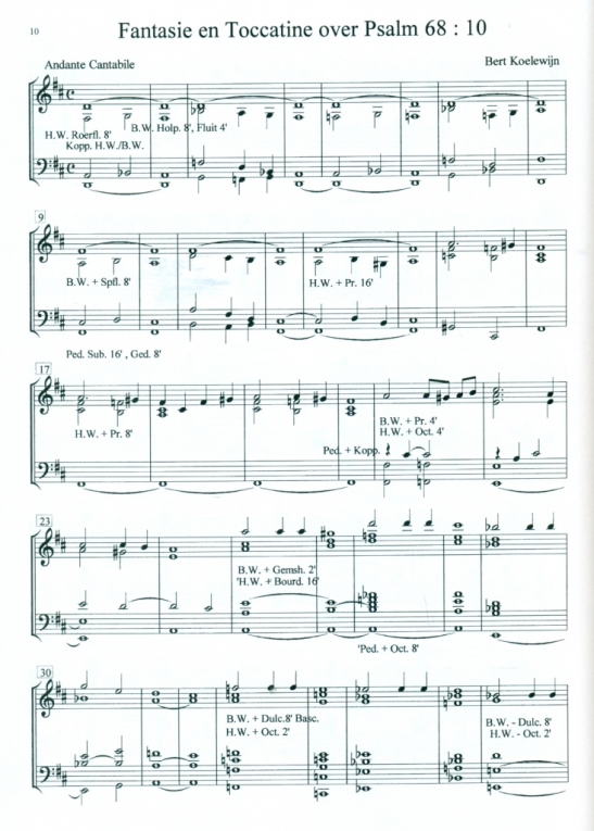 Koelewijn Bert Psalm 33 Psalm 68 10 Overige Componisten Orgel 