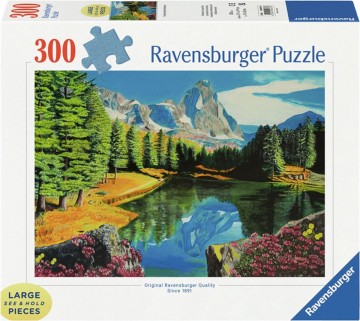 12000873 rpocky mountain reflections ravensburger lady paarden horses 300 voorkant 12000873