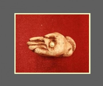 Gevouwen handje klein (antiek bruin)