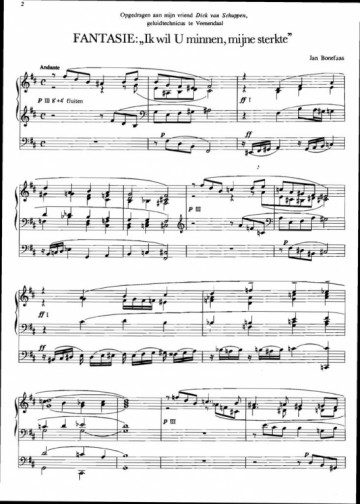 Bonefaas, Jan - Fantasie 'Ik wil U minnen mijne sterkte'