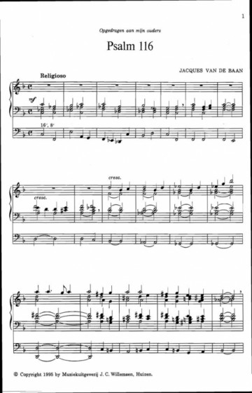 Baan, Jacques van de - Psalm 116 en Psalm 38
