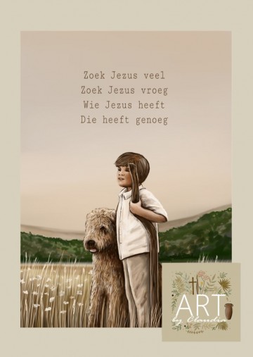 3805   kaartje a7 zoek jezus veel jongen