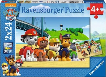 4005556090648 ravensburger puzzel paw patrol   dappere honden   2x24 stukjes 4005556090648