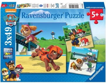 4005556092390 ravensburger puzzel paw patrol   team op 4 poten   3x49 stukjes 4005556092390