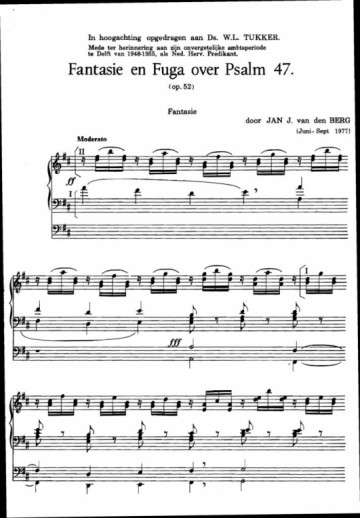 Berg, Jan J. van den - Fantasie en Fuga Psalm 47