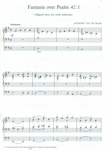 Baan, Jacques van de - Fantasie Psalm 42: 1