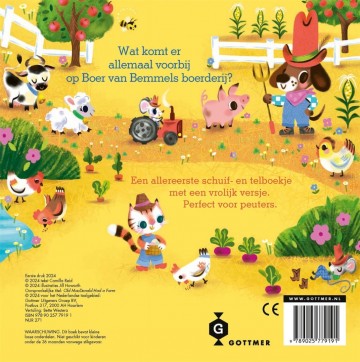 9789025779191 camilla reid wat zie jij op de boerderij 9789025779191 schuiif en telboekje met een vrolijk versje perfect voor peuters 9789025779191 back