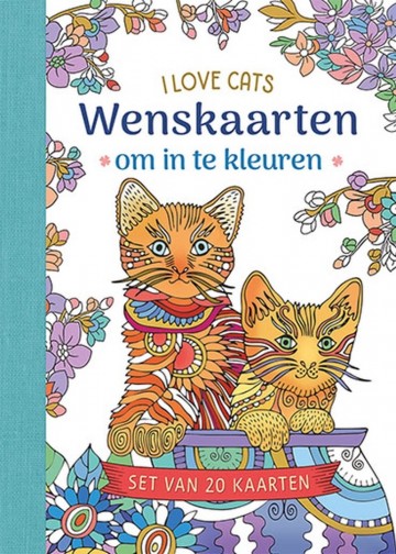 9789044764680 wenskaarten om in te kleuren i love cats