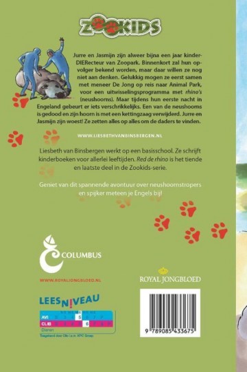 9789085433675 liesbeth va binsbergen red de rhino 9789085433675 achterkant