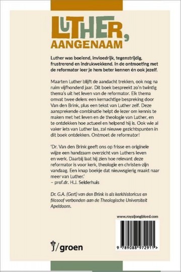 9789088972911 luther aangenaam gert van de brink g van de brink 9789088972911 groen 9789088972911 g van de brink
