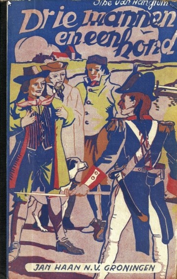 Aangium sibe van   drie mannen en een hond