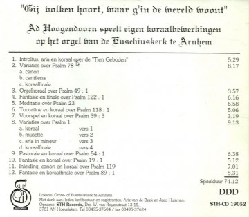 Ad hoogendoorn inhoud cd