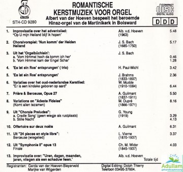 Albert van der hoeven romantische kerstmuziek voor orgel inhoud