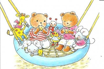 Bobbi ansichtkaart schommel