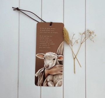 Boekenlegger ik ben de goede herder met waxkoord