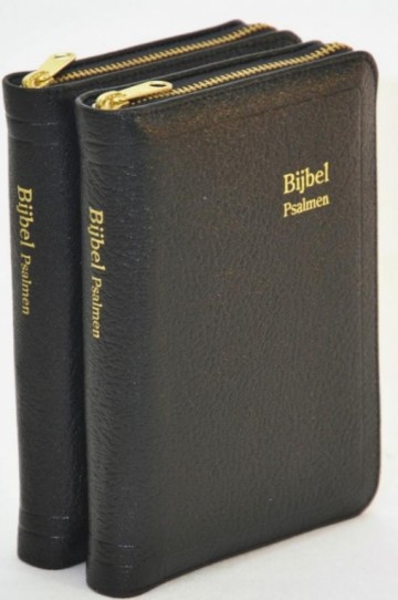 Kleine GBS zakbijbel - D35R - Leer, goudsnee, duimgr, rits