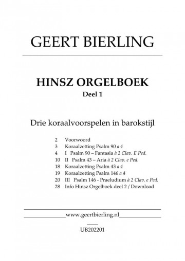 Geert bierling hinsz orgelboek 1   notenschrift geert bierling hinsz hinz orgelboek deel 1 psalm 90  43  146 inhoud