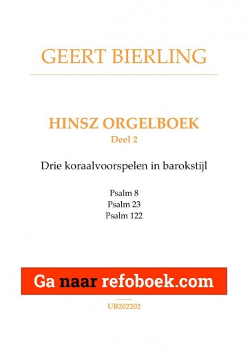Geert bierling hinsz orgelboek 2   notenschrift geert bierling hinsz hinz orgelboek deel 2 psalm 8  23  122