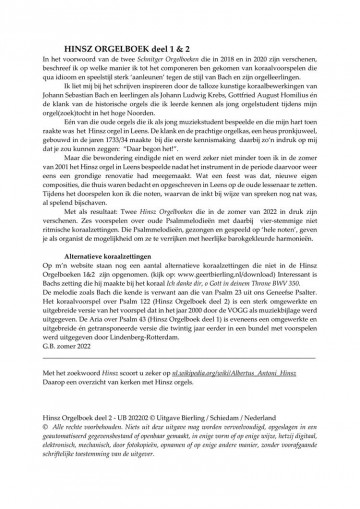 Geert bierling hinsz orgelboek 2   voorbeeld 2 notenschrift geert bierling hinsz hinz orgelboek deel 2 psalm 8  23  122 achterkant