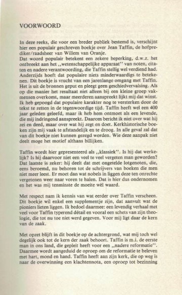 Jean taffin hofprediker en raadsheer van willem van oranje s van der linde 9070057808vw