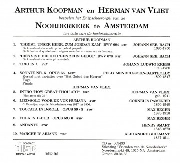 Koopman arthur en vliet van herman   noorderkerk amsterdam   back