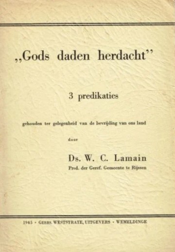 Lamain wc   gods daden herdacht