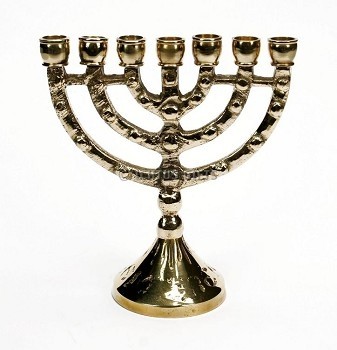 Menorah goudkleurig 11cm  (Nieuw!)