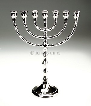 Menorah zilverkleurig 29.5cm (Nieuw!)