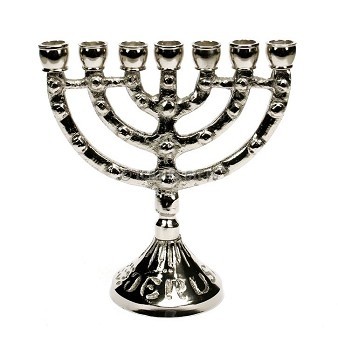Menorah zilverkleurig 11cm (Nieuw!)