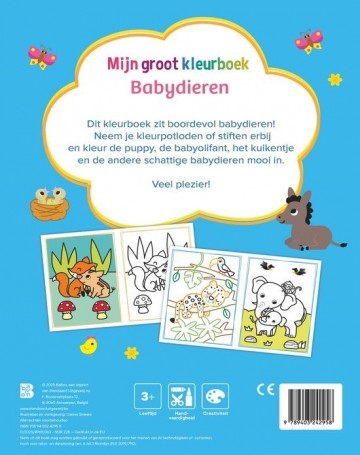 Mijn groot kleurboek 1   babydieren   back