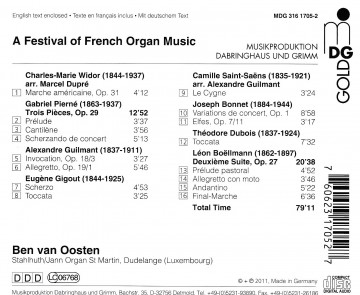 Oosten ben van   a festival of french organ music   back