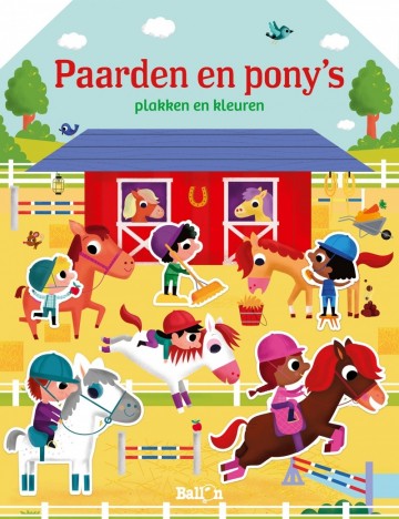 Paarden en ponys plakken en kleuren 4