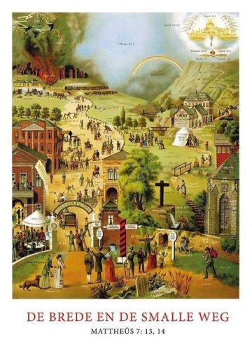 Poster   brede en smalle weg