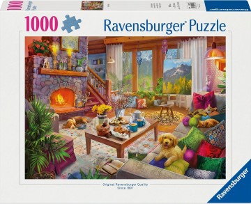 Ravensburger puzzek cozy cabin   legpuzzel   1000 stukjes
