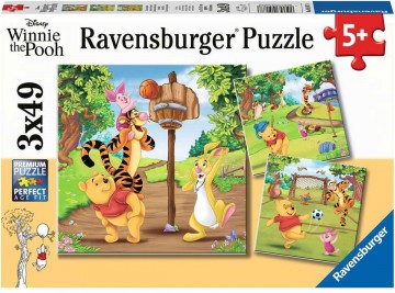 Ravensburger puzzel disney winnie the pooh sportdag   3x49 stukjes   kinderpuzzel