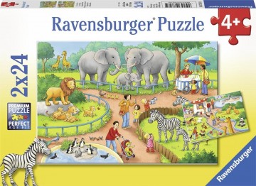 Ravensburger puzzel een dag in de dierentuin   2 x 24 stukjes