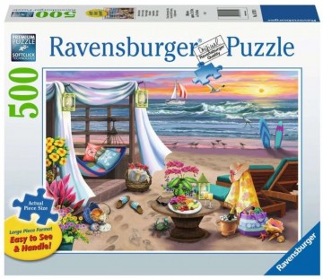 Ravensburger strandavond puzzel cabana retreat    legpuzzel   1000 stukjes strandavond ravensburger