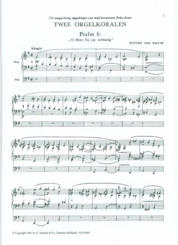 Mazijk, Rutger van - Psalm 6 en 73