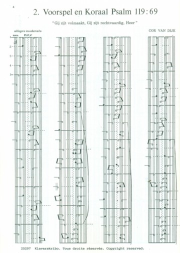 Dijk, Cor van - 5 koraalbewerkingen Psalm 81, 119, 124, 139 Avondzang (Klavar)