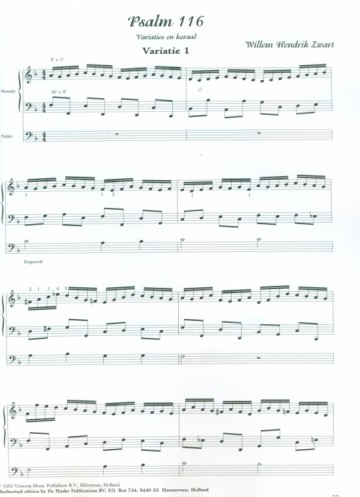 Zwart, Willem Hendrik - Fantasie Psalm 25,84,116, 111