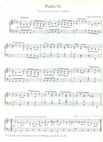 Hansum. Cor - Psam 86, 89, 98 & 138