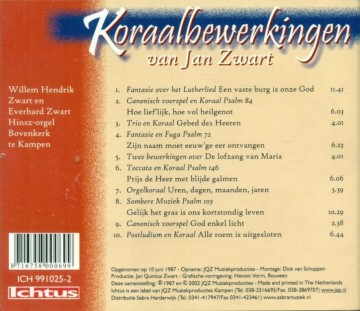 Zwart, Willem Hendrik - Koraalbewerkingen Jan Zwart