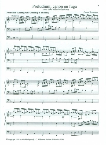 Bouwman, Garmt D. - Preludium, Canon en Fuga over 3 Valeriusliederen