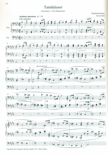 Wagner - (1) Transcripties orgel: opera Rienzi, de vliegende hollander, Tannhauser, Lohengrin