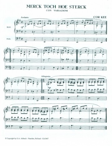 Kee, Cor - Con Varizioni Merck toch hoe sterck