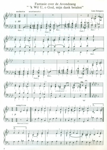 Schippers, Leen - Fantasie over de Avondzang 'k wil u o God mijn dank betalen'