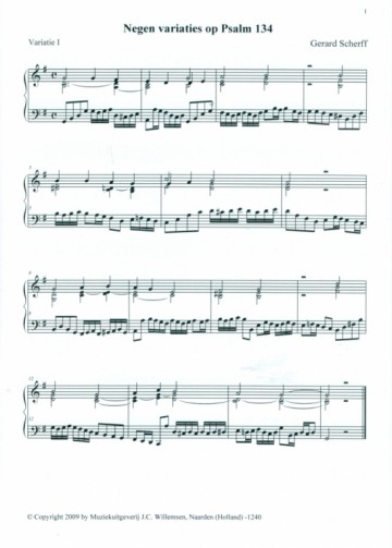 Scherf, Gerard - Negen variaties over Psalm 134