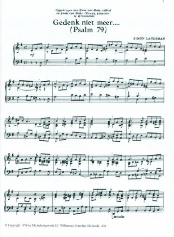 Landsman, Simon - Paasklanken (Psalm 87, 89, 79, e.a.)