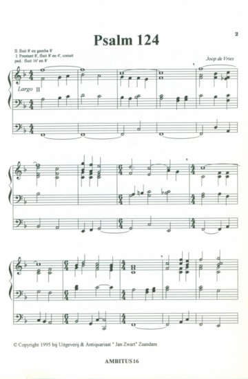 Vries, Joope de - Largo over Psalm 124 (Actie!)
