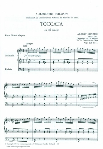Renaud, Albert - Toccata en re mineur